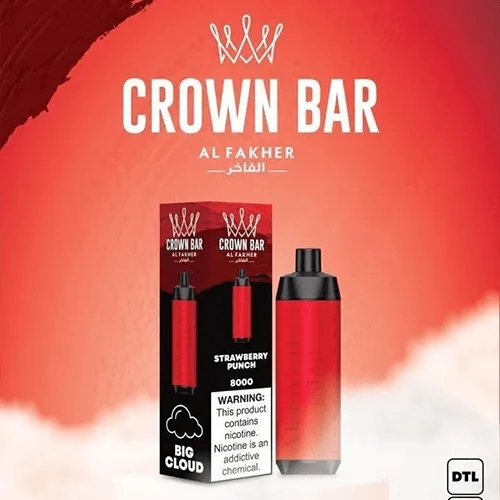CROWN-BAR-ALFAKHER-STRAWBERRY-PUNCH-8000-PUFFS.webp